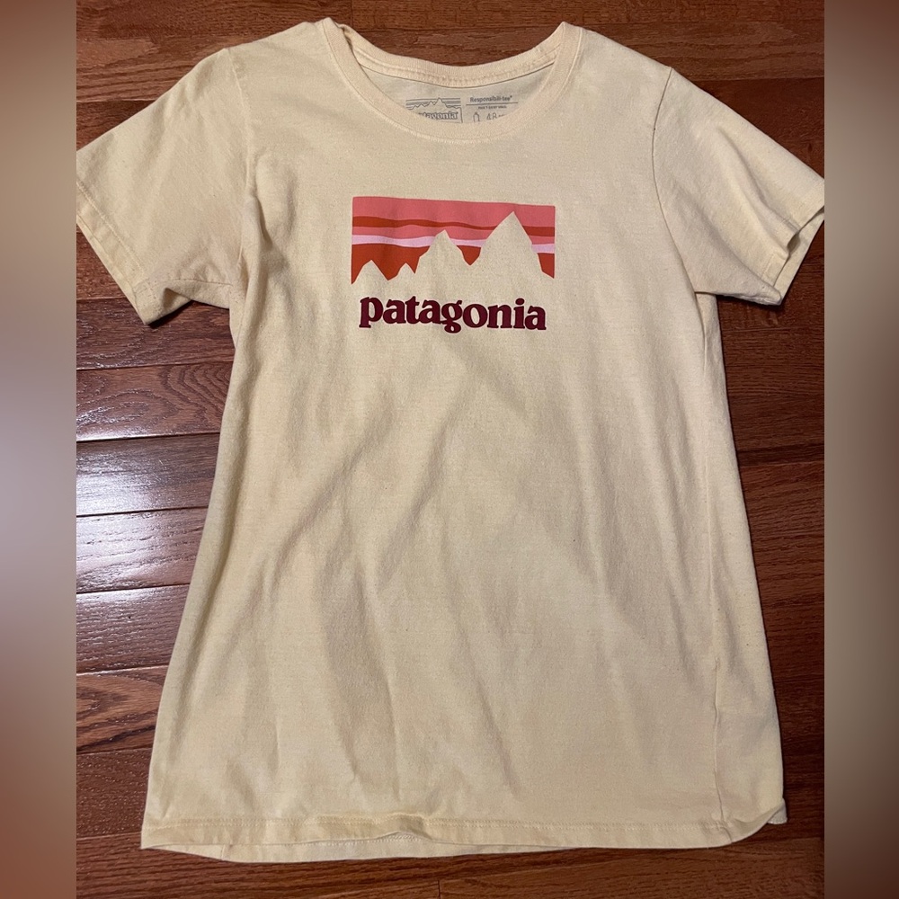 Women's Patagonia yellow t shirt
